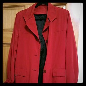 RED TRENCH COAT sz M Weatherproof